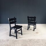 Brutalist dining chairs by Dittmann for Awa Radbound, Netherlands, 1970s, set of 6.