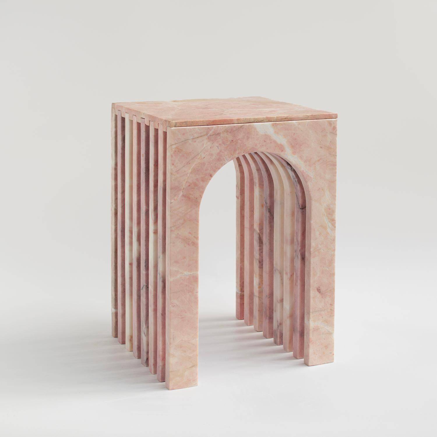 Pink marble side table "Balance"