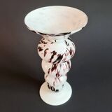 Murano Pocket Tray & Candle Holder – White with Brown Speckles