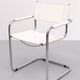 Bauhaus White Leather Arm Chair Matteo Grassi 1970s Italy