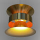 Pendant light in golden brushed aluminum by lyskaer belysning. denmark 1970s