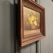Oil on canvas still life by R. Waddoms 20th bouquet of flowers