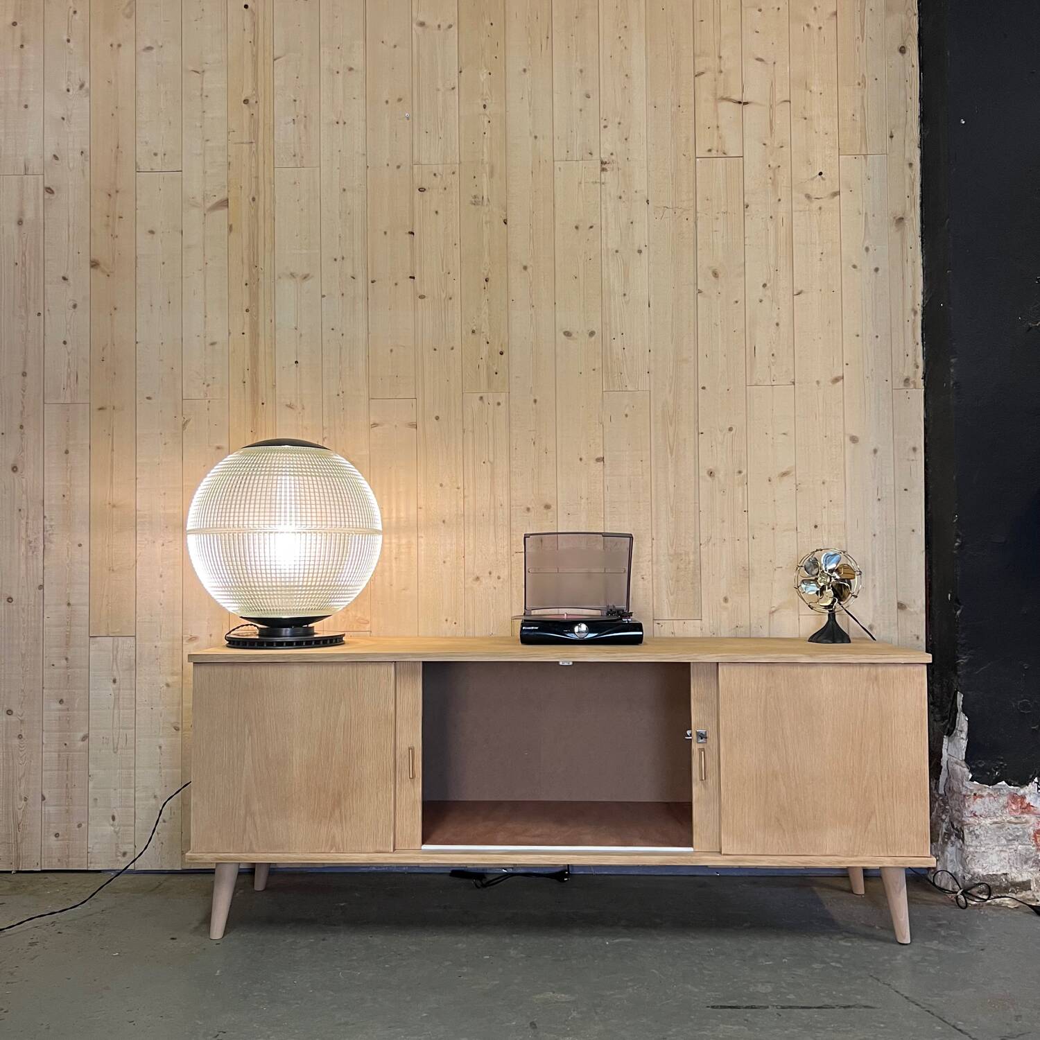 Scandinavian vintage hi-fi tv cabinet