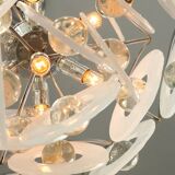 Lustre vintage en verre de murano par vistosi avec 27 disques / italie des années 60 / design italien de l'ère spatiale