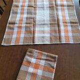 6 serviette sde table vintage à carreaux