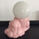 Vintage lamp dog ceramic opal globe 70s-80s