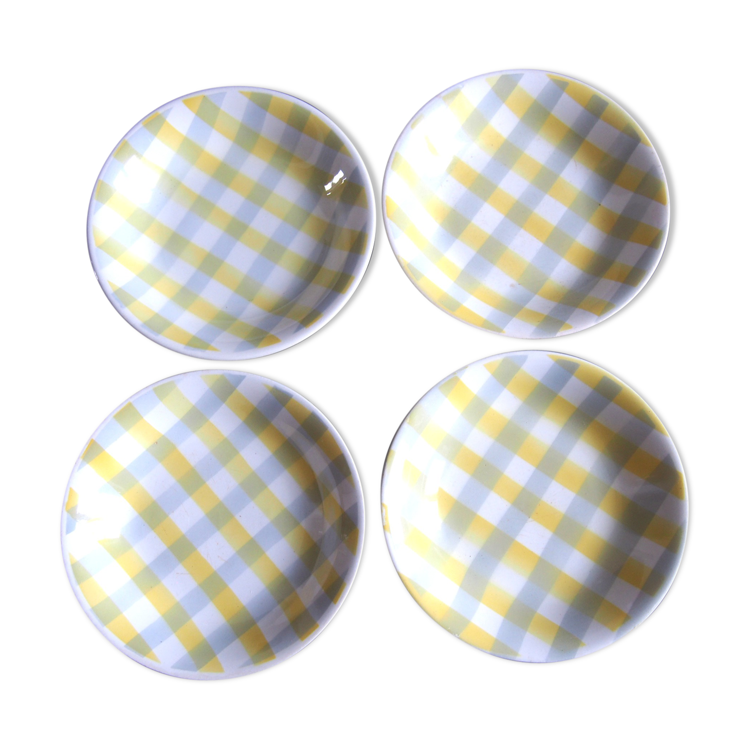 4 Hollow yellow checkered plates