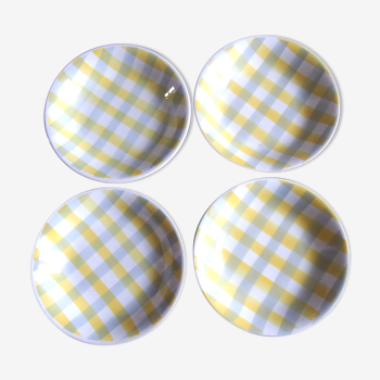 4 Hollow yellow checkered plates