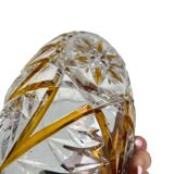 Vintage amber color / glass crystal bowl / dish