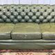 1970s Green Leather 3 Seater Chesterfield Sofa