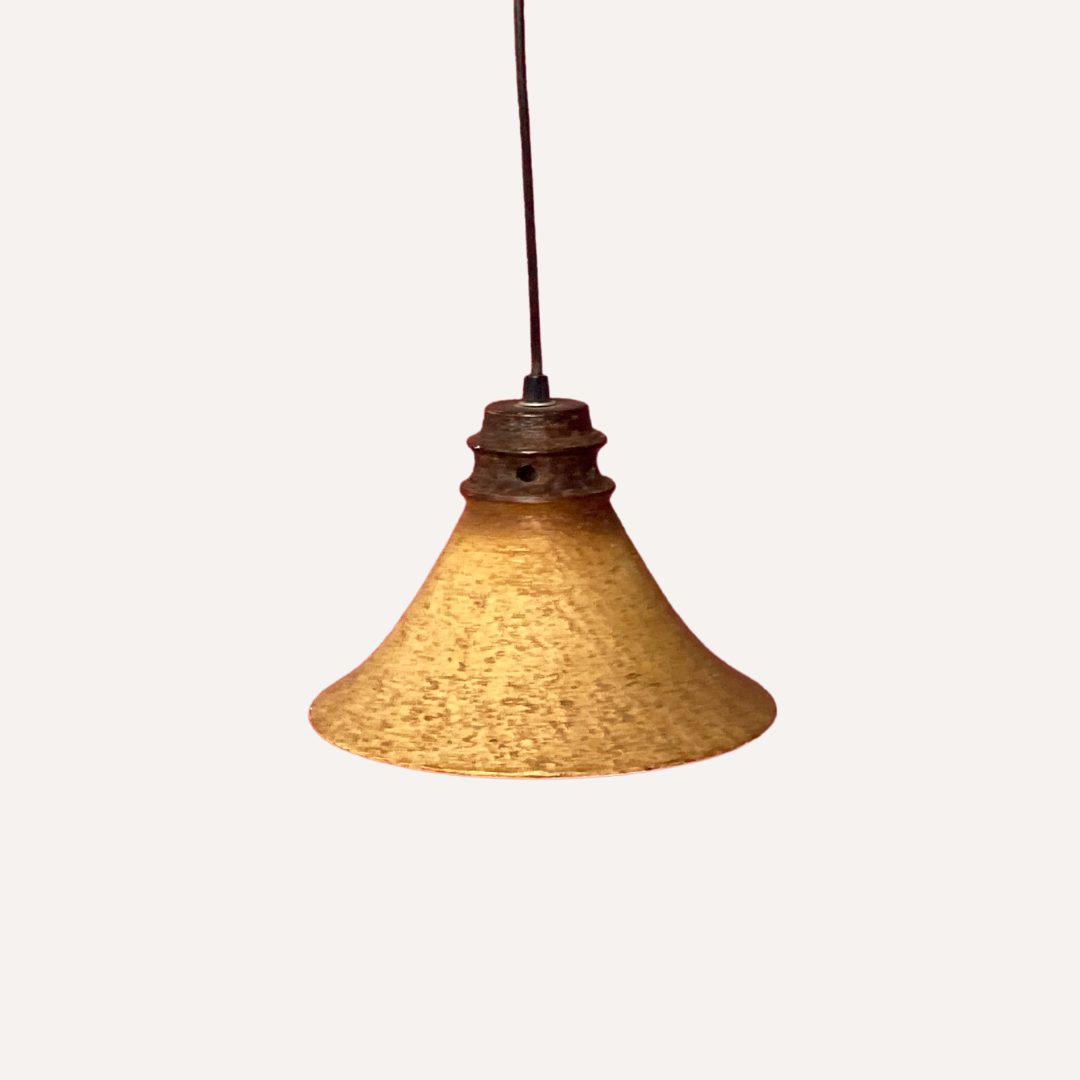 Set of 4 "cork" hanging lamps, 1960s