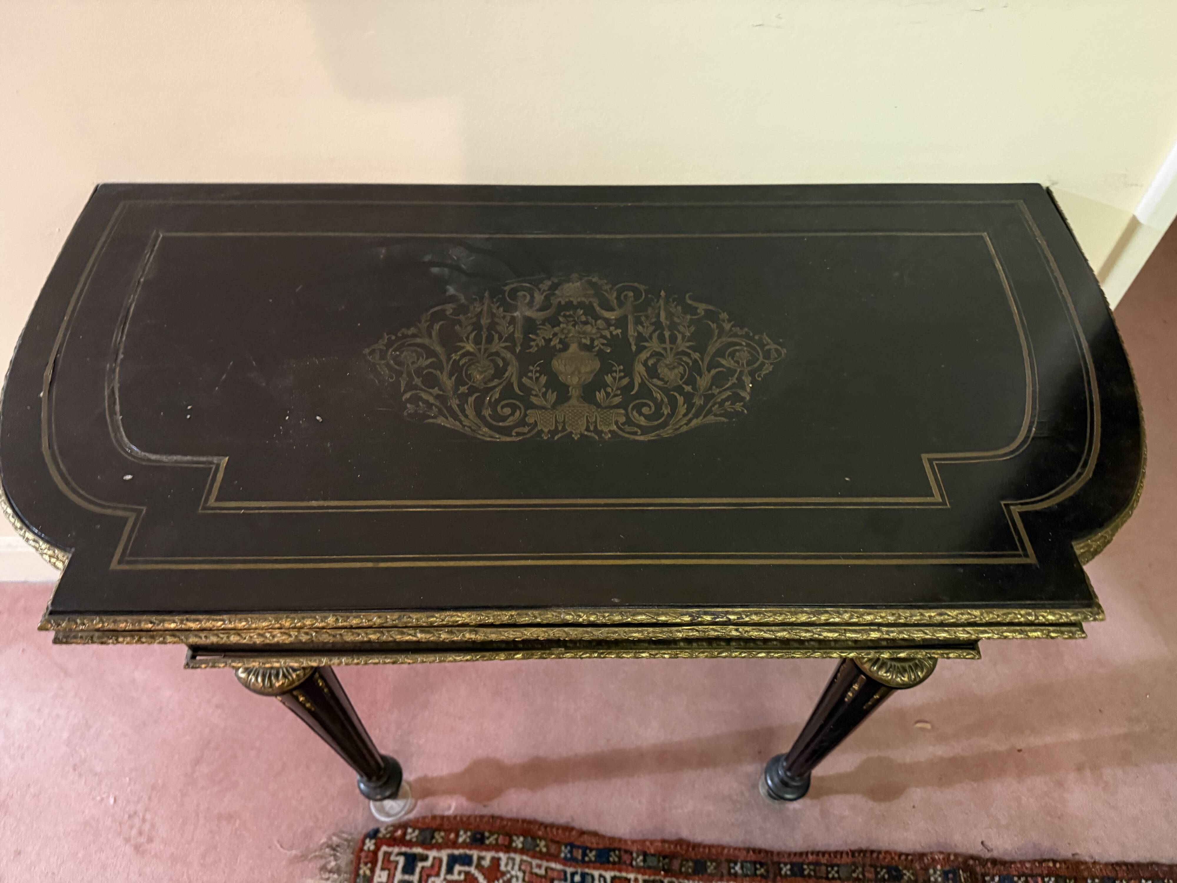 black half-moon table Napoleon III