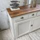 Meuble de métier enfilade patine blanche