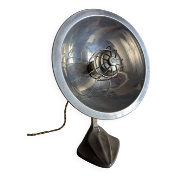 Cobra parabolic lamp with enameled cast iron base, Art Nouveau.
