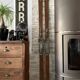 Pair of vintage wooden skis