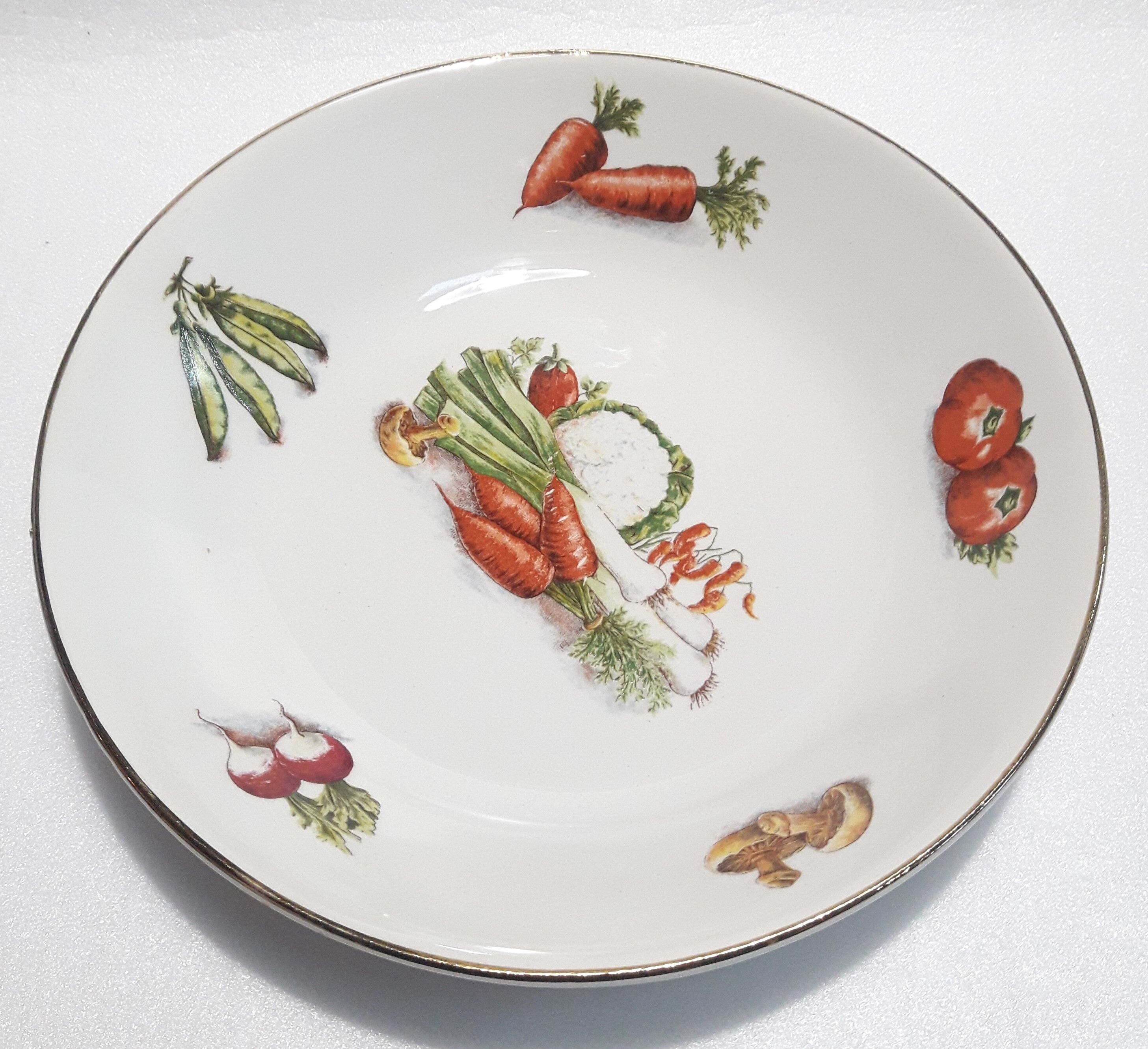 5 assiettes creuses Orchies Moulin des loups décor légumes