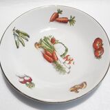 5 hollow plates Orchies Moulin des loups décor vegetables