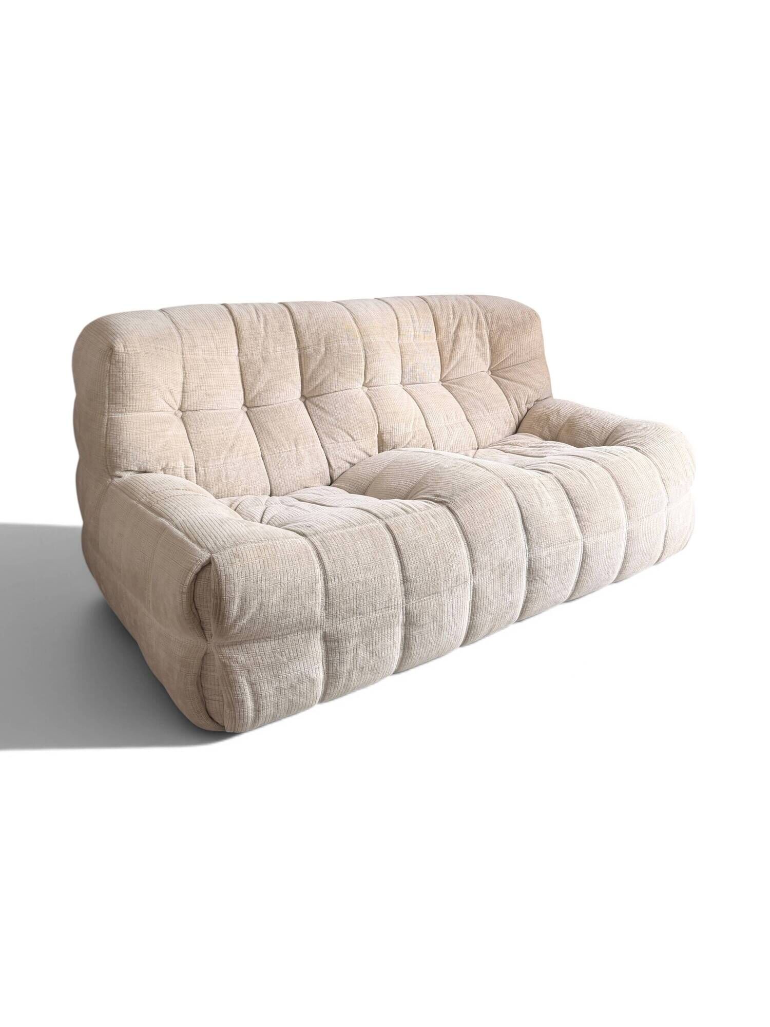 Michel Ducaroy Kashima 2-seater sofa in ecru velvet, Ligne Roset