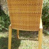 Chaise en bois et osier