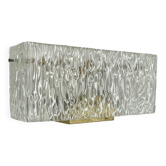 Large 35cm cubic Hollywood Regency Ice Glass Wall Light by J.T. Kalmar 1950
