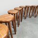 Vintage French wooden barstools 1970