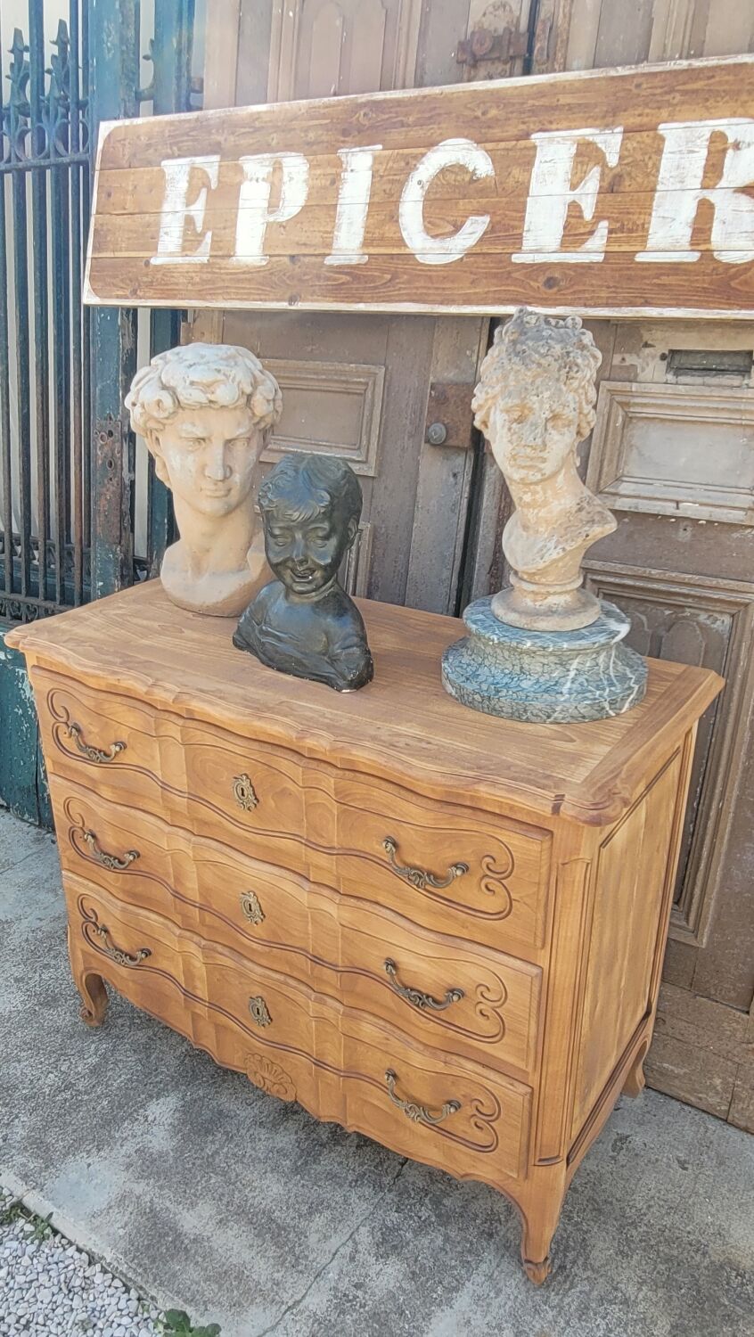 Louis xv style chest of drawers in pickled cherry