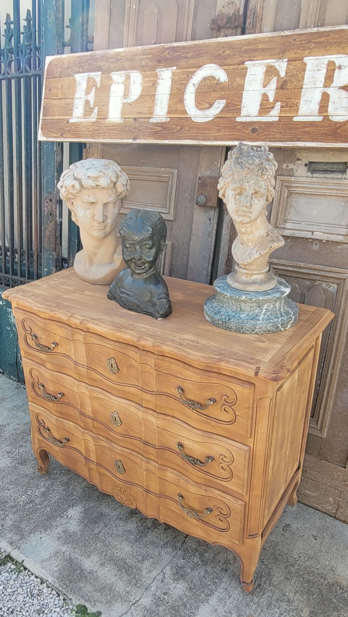 Louis xv style chest of drawers in pickled cherry