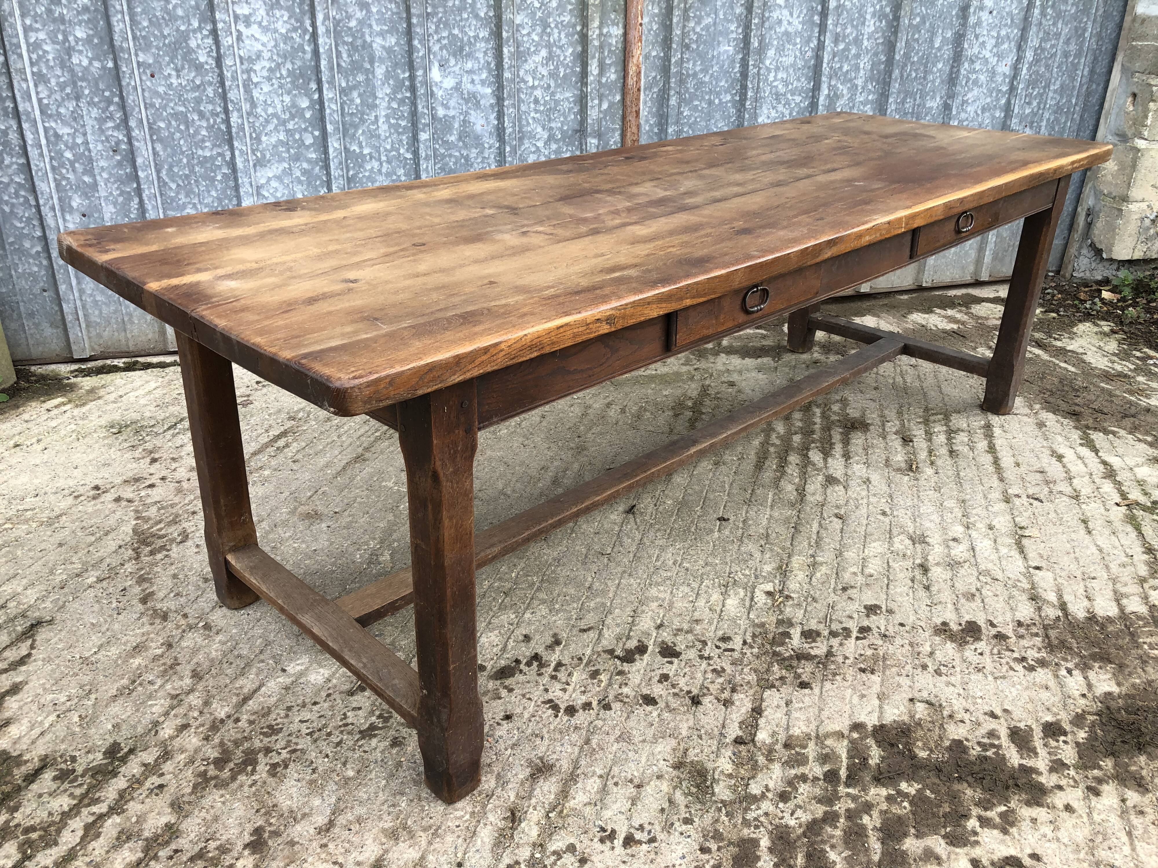 Antique solid oak farm table