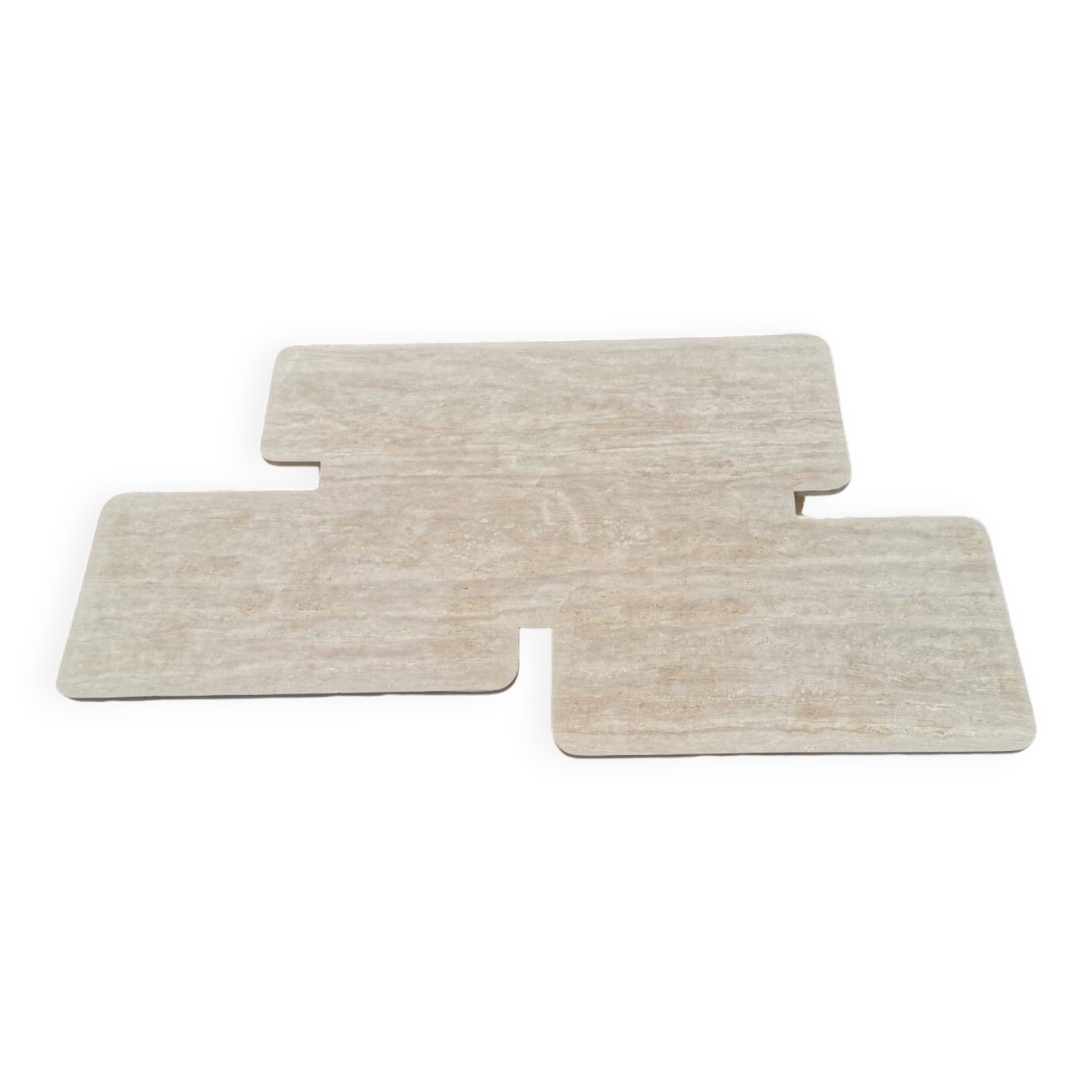 Harold travertine walnut coffee table