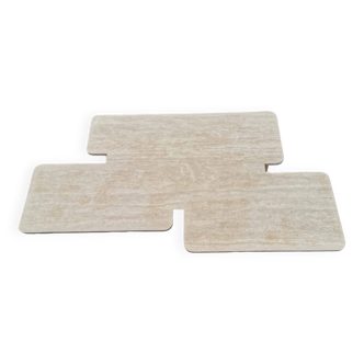 Harold travertine walnut coffee table