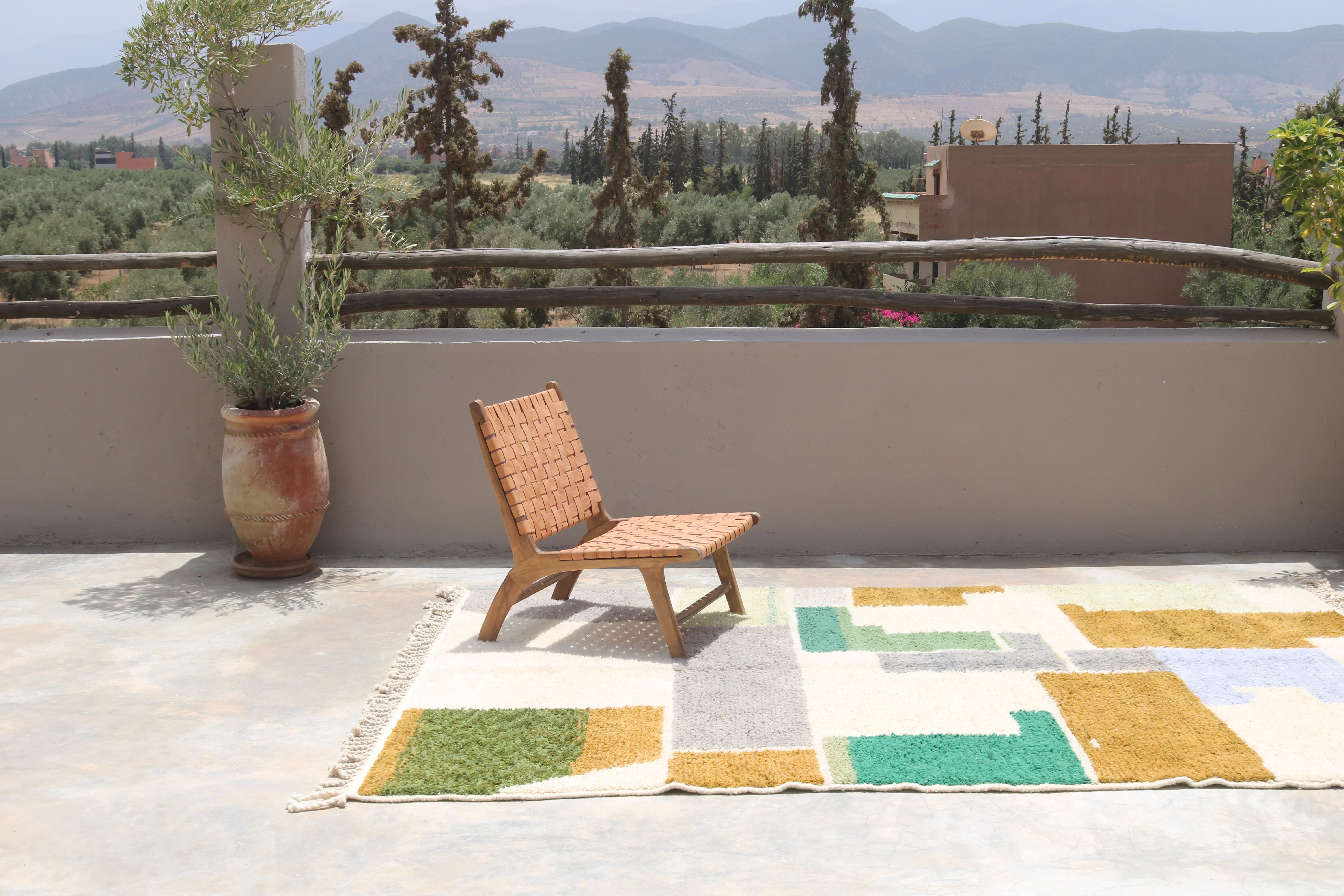 Large handmade colourful rug, 305 x 205 cm - G1032