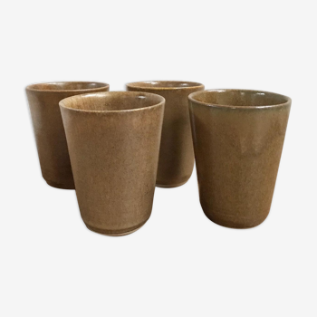 Lot de 4 verres en grès Digoin