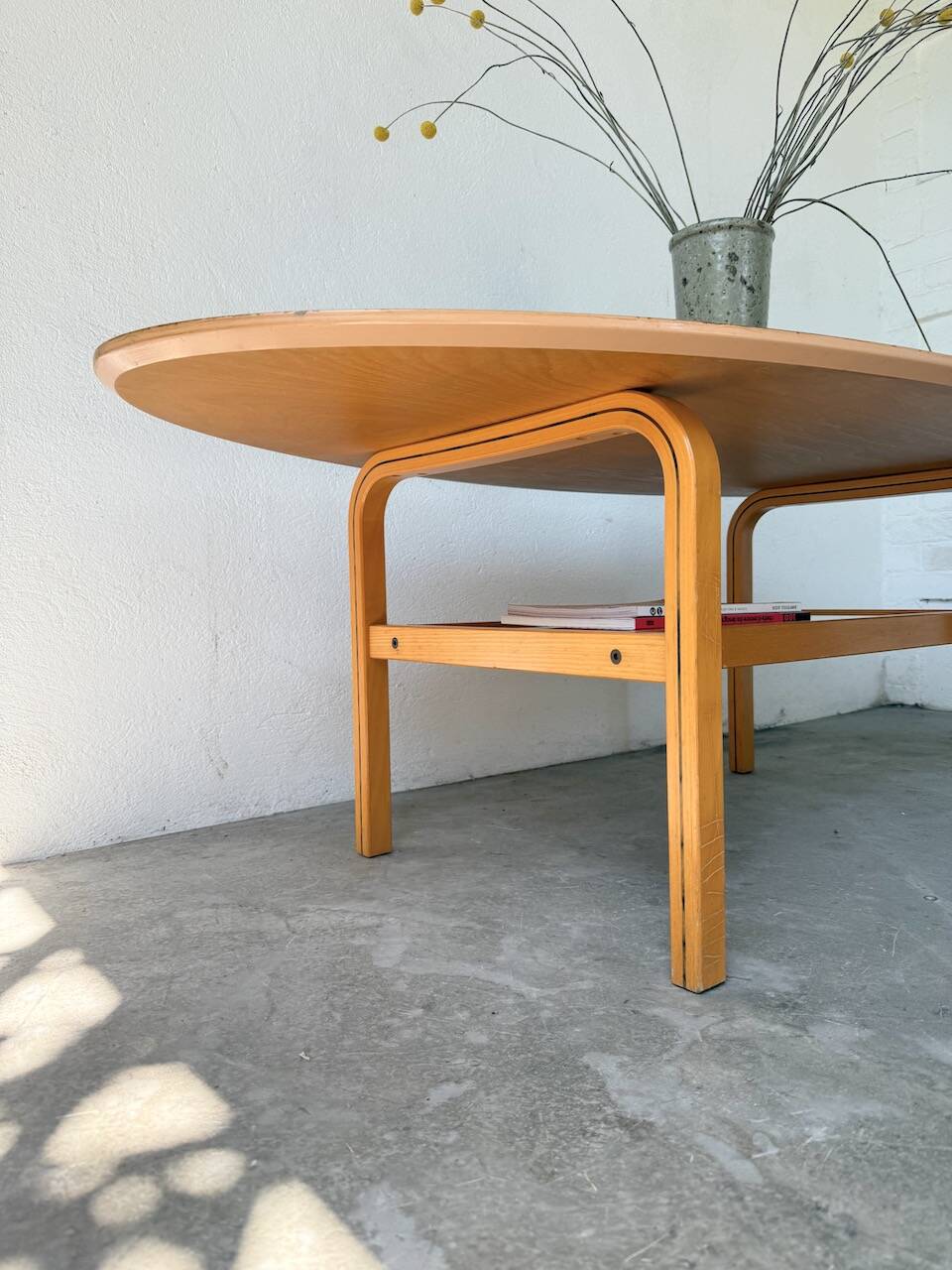 Oval coffee table beech 1980 Aalto Ikea