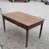 Table de Ferme rustique en chêne massif piètements louis Philippe 19ème -1m40