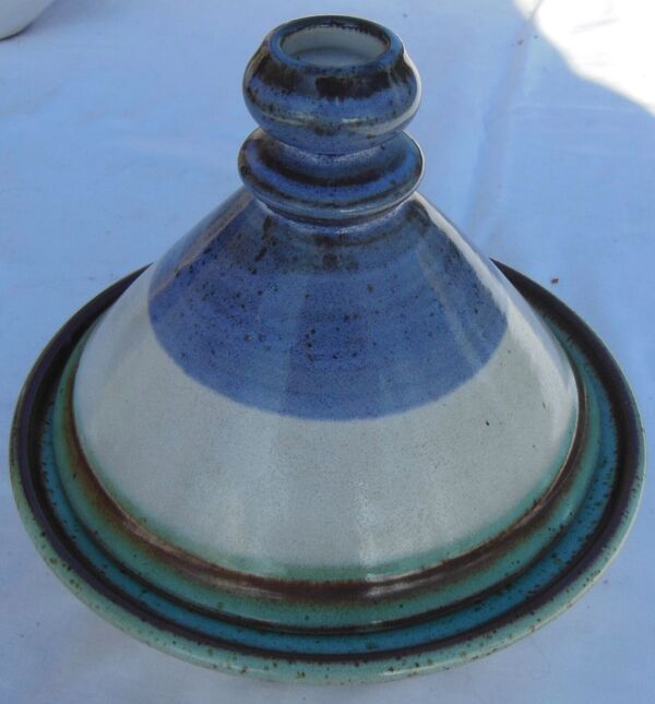 Plat & couvercle tajine signées la roue Vallauris céramique vintage 60 /70