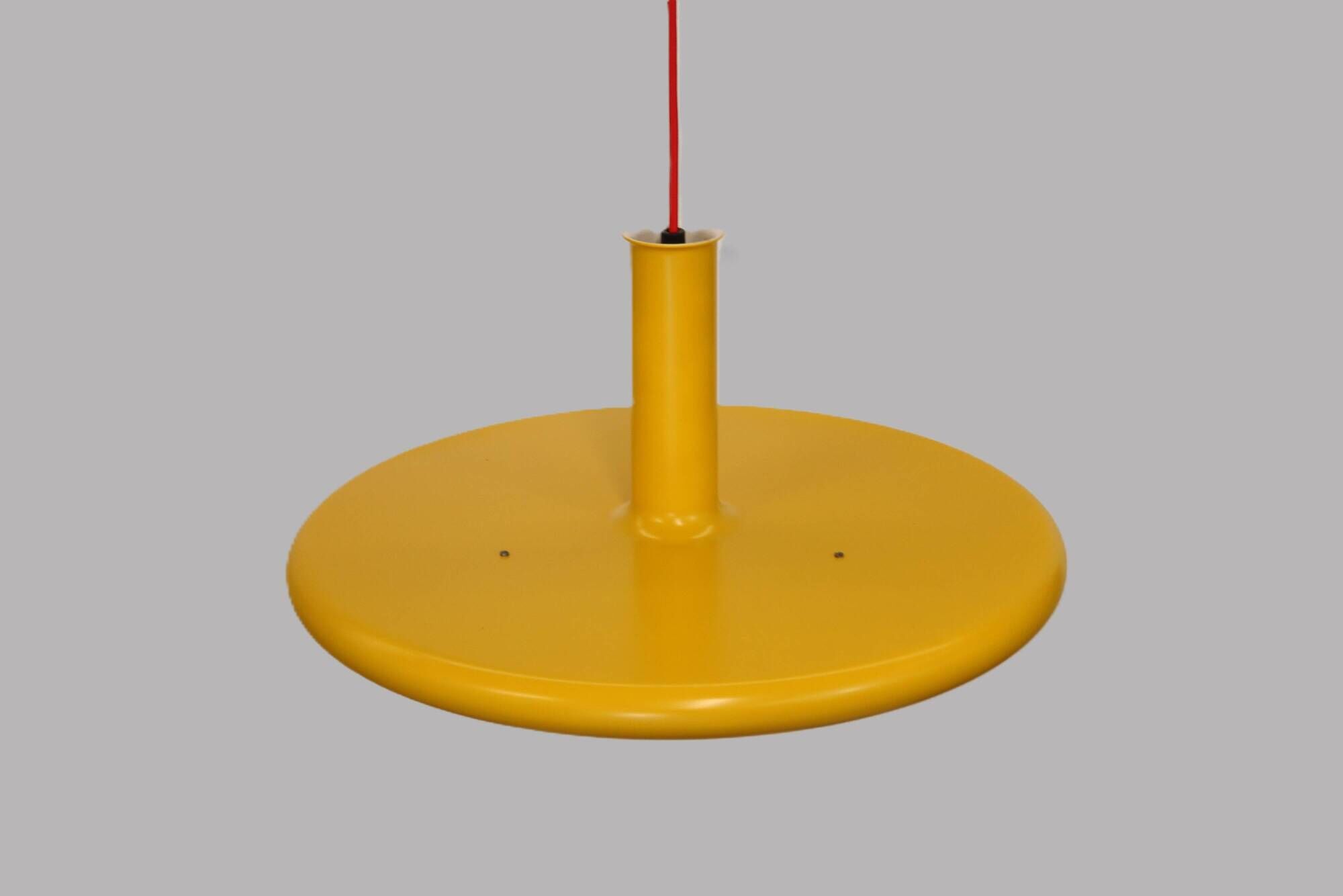 Yellow XL Fog & Morup Optima Pendant Lamp: Hans Due Design, Denmark 1970s