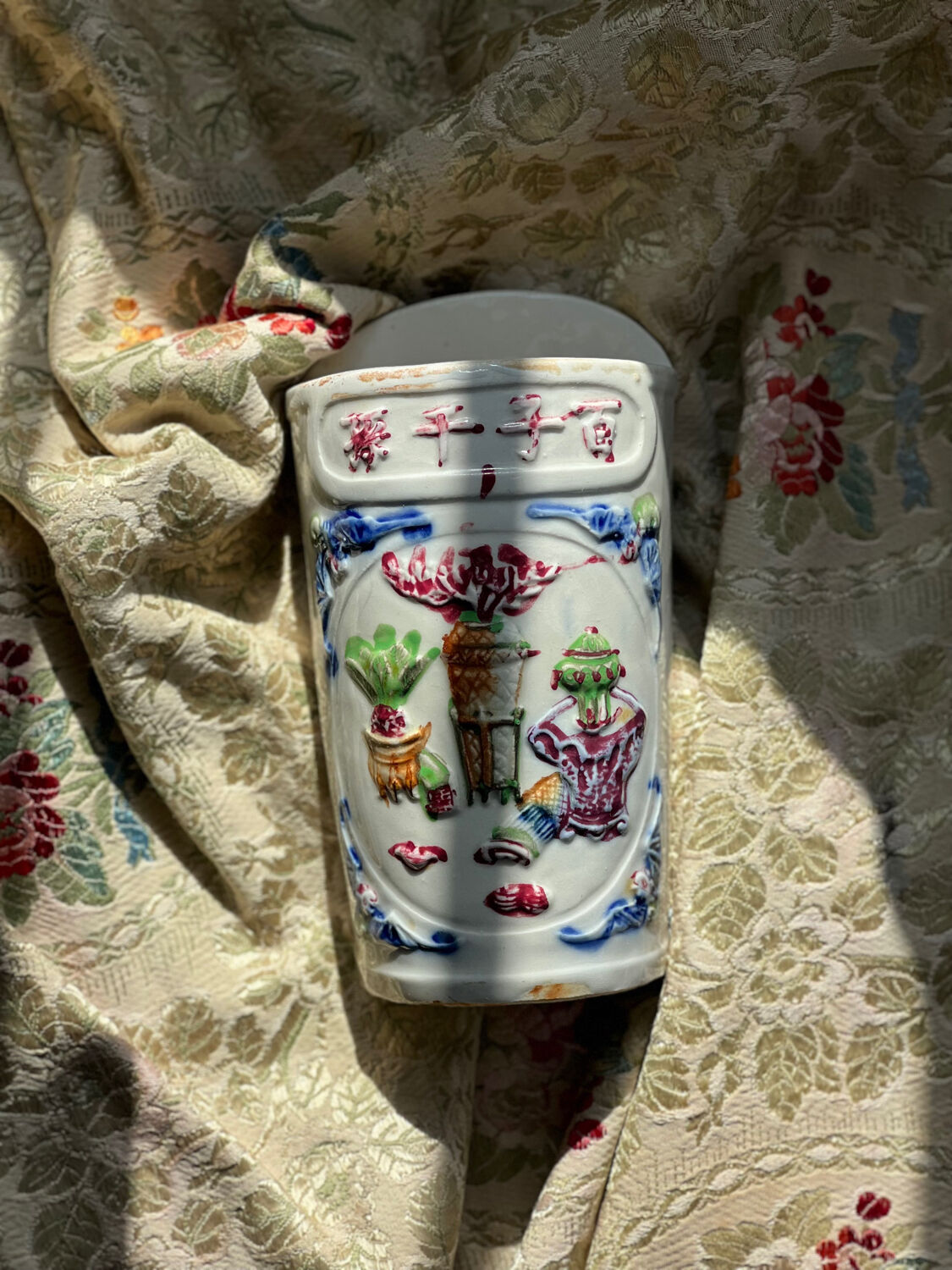 Vase mural asiatique Ikebana en céramique
