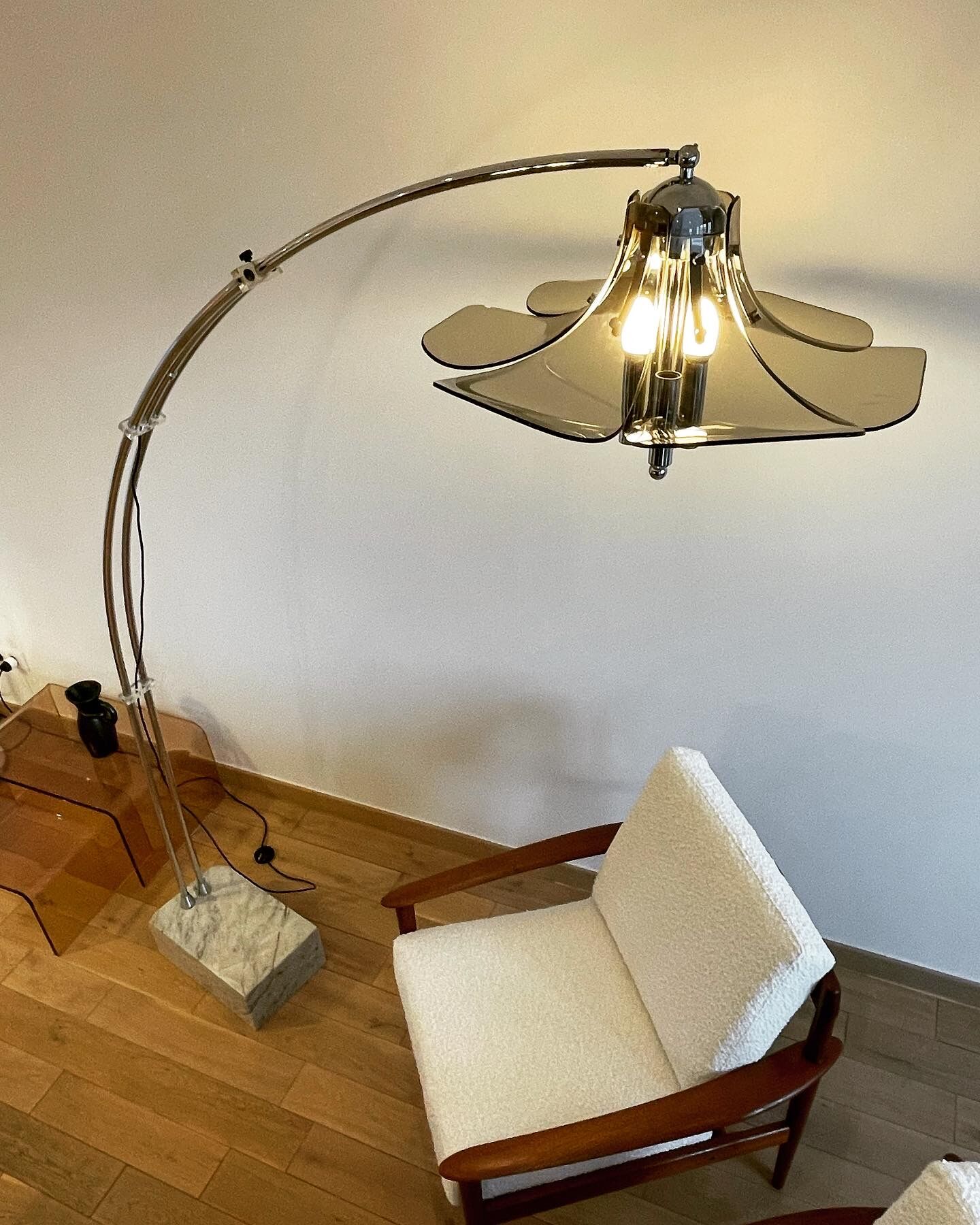 Floor lamp arc flower adjustable, italy, 1960