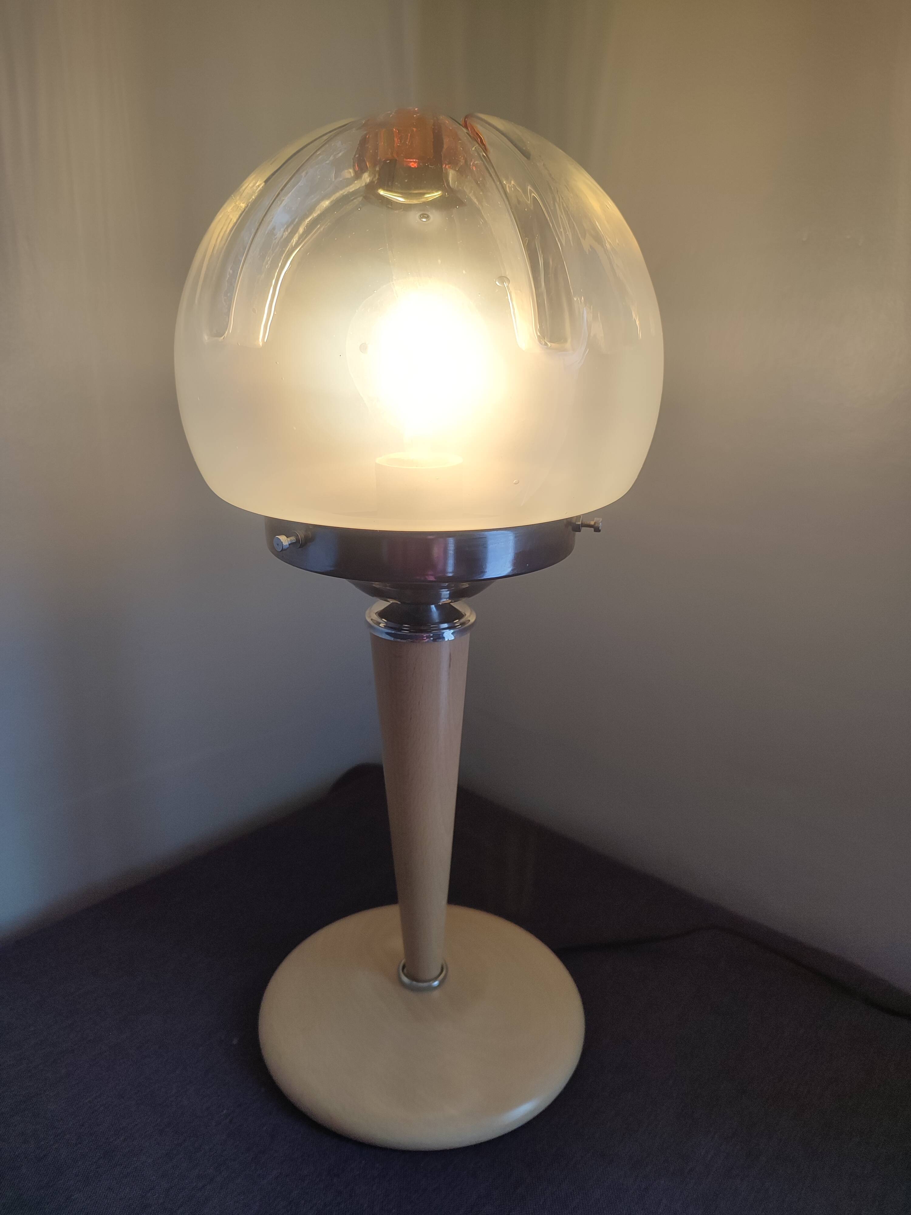 Large vintage Murano glass table lamp