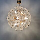 Val Saint Lambert crystal sputnik gold chandelier , 1960’s