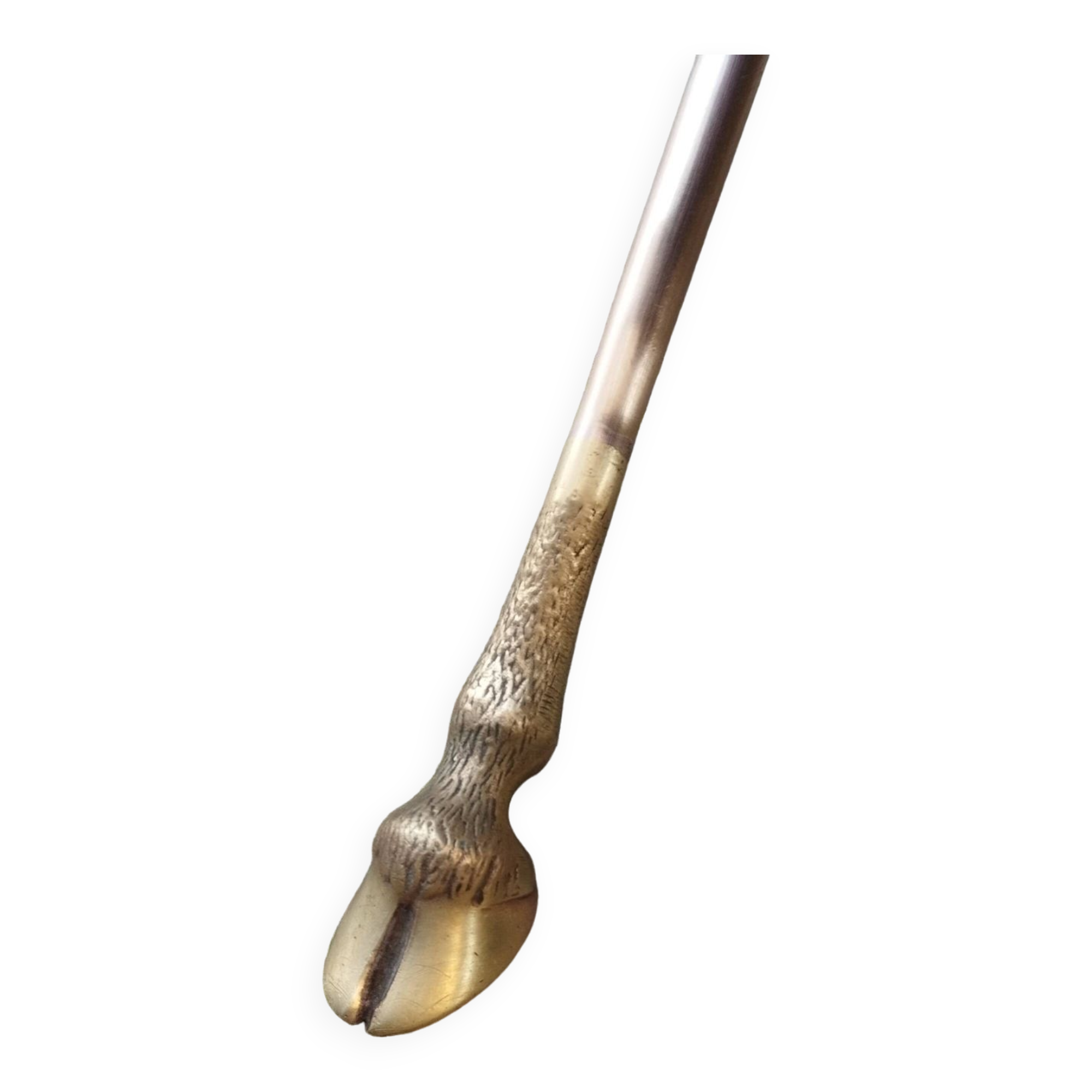 Rectangular coffee table in smoked glass and brass, animalist legs