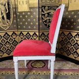 Suite de 6 chaises de style Louis XVI velours rouge