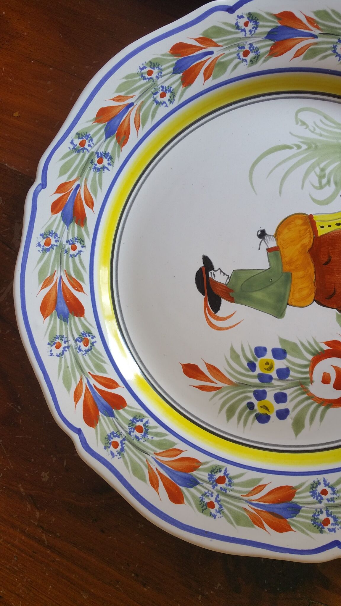 2 Breton Henriot plates from the Quimper earthenware factory