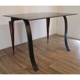 Minimalist desk in steel and wood