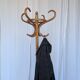 Porte-manteau vintage en bois cintré, arbre à hall Thonet, meuble d'entrée en bois foncé
