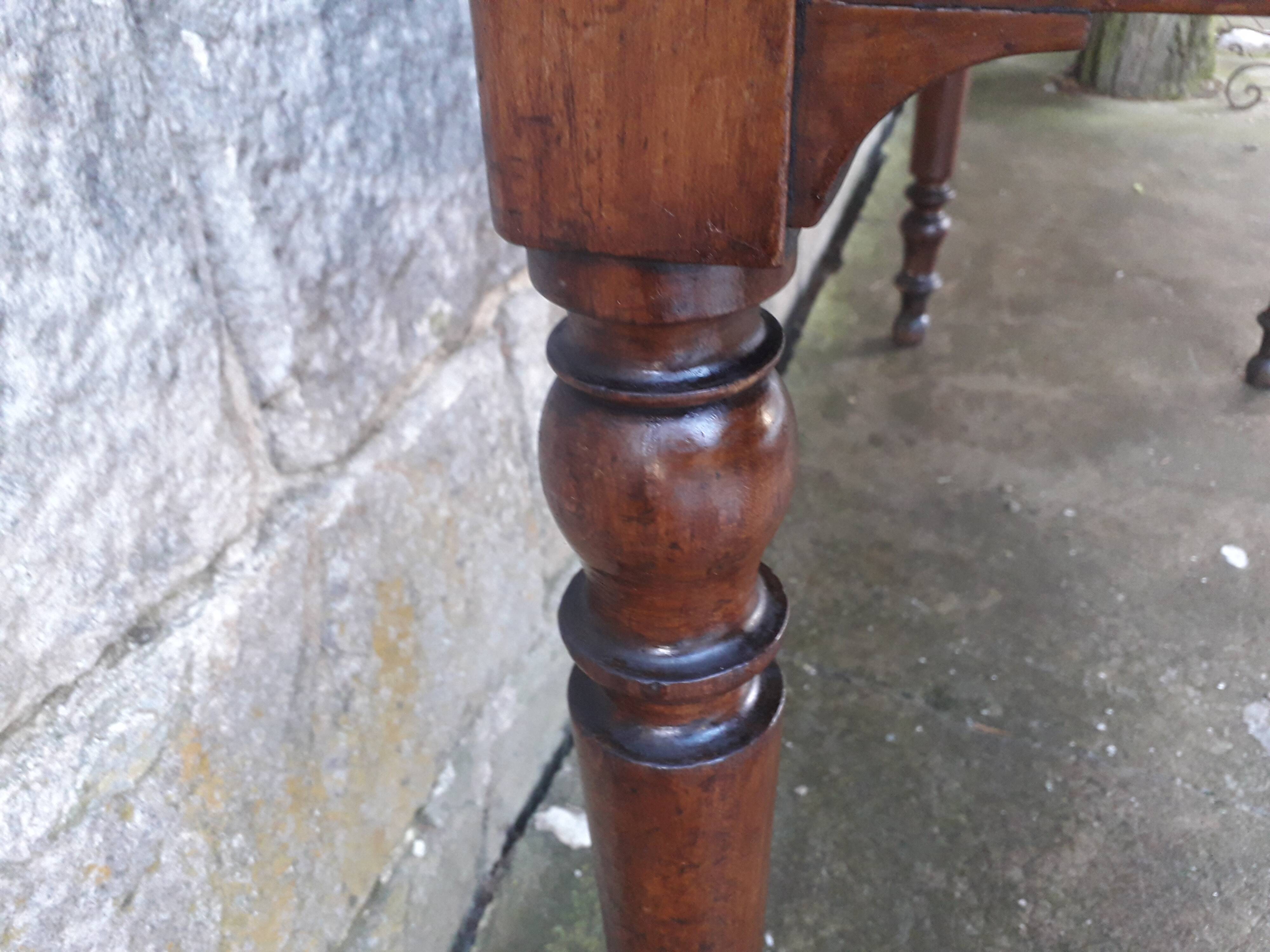 Wooden bistro table, legs turned 125 cm