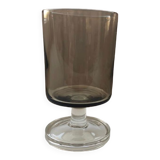 6 verres à pied en verre fumé 70s