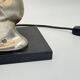 Vintage Art Deco style table lamp, face sculpture, silver-toned bust.