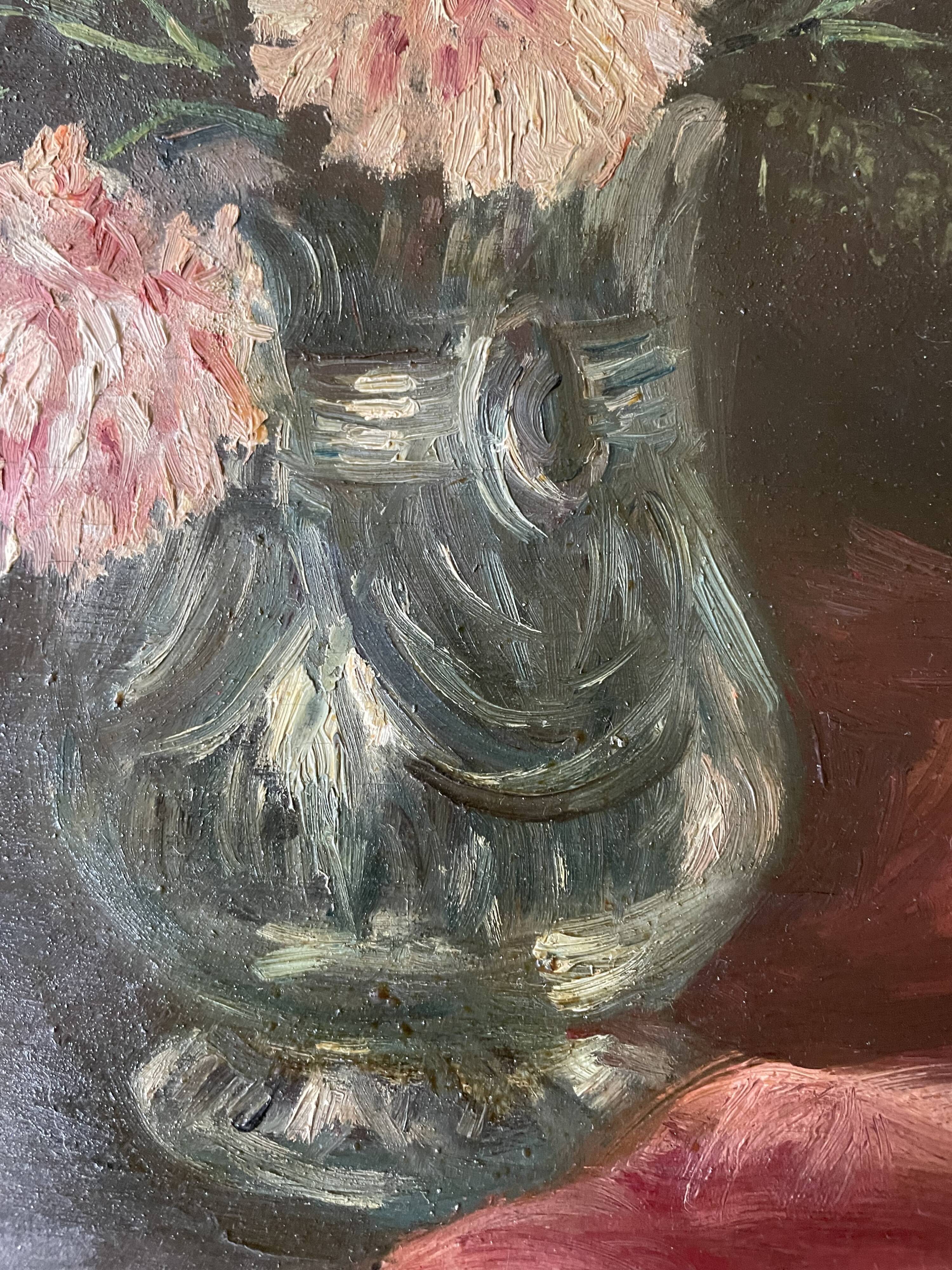 Huile sur bois bouquet