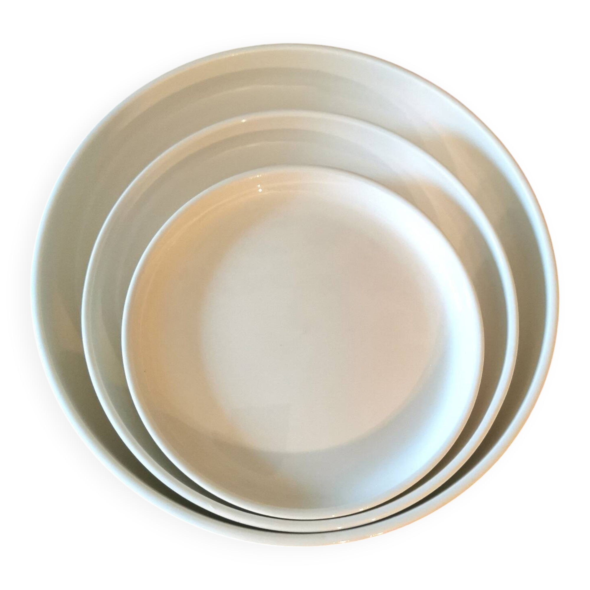 3 vintage dishes, Nesting service by Michel HAMON, Gien Prisunic 1970